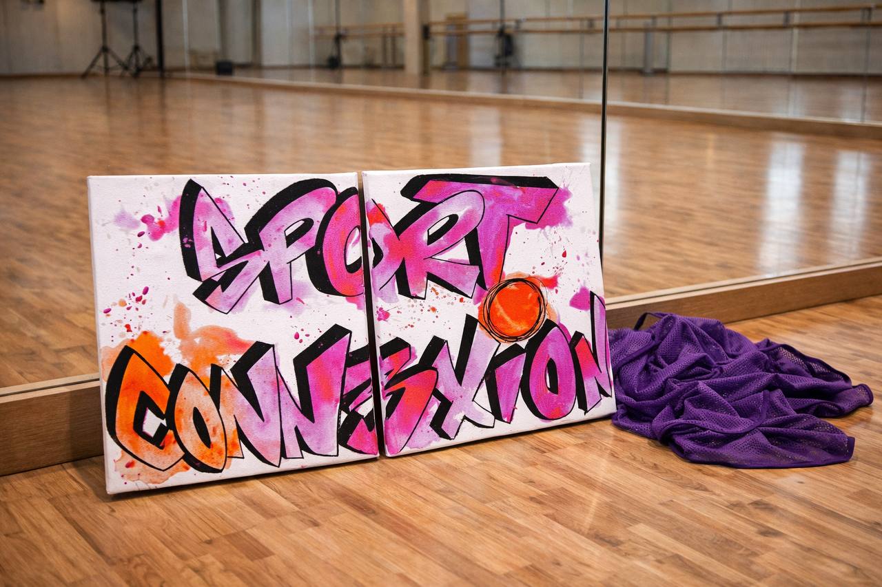 Sport Connexion - Tableau original peint à la main par īNGRīD - Art street art contemporain iKUSTOMade