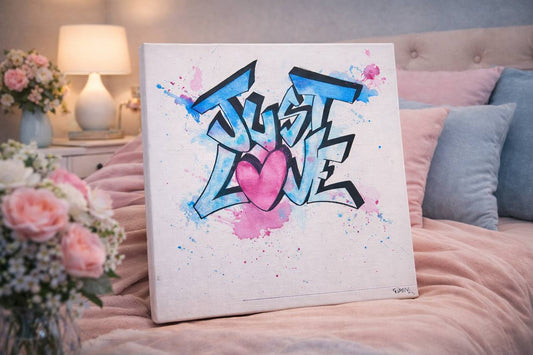 Just Love - Tableau original peint à la main par īNGRīD - Art street art contemporain iKUSTOMade